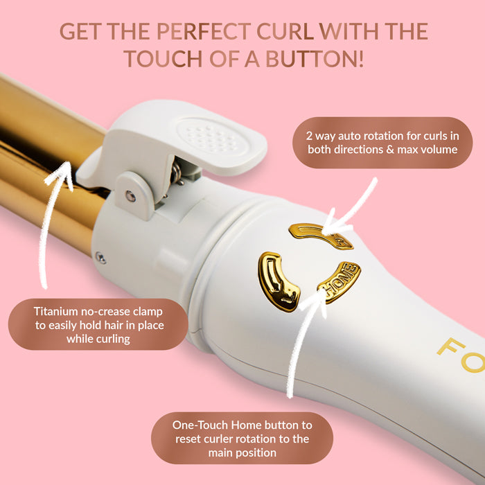 Pearl Gold Titanium Rotating Curler FoxyBae FOXYBAE.COM