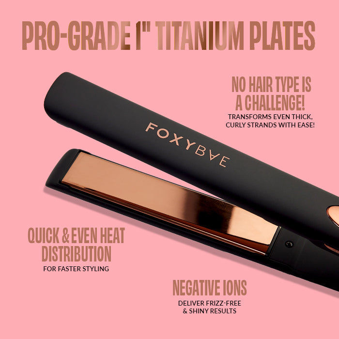 Rose Gold Titanium 1 Super Sleek Flat Iron FoxyBae FOXYBAE.COM