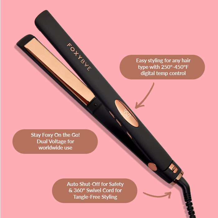 Rose Gold Titanium 1 Super Sleek Flat Iron FoxyBae FOXYBAE.COM