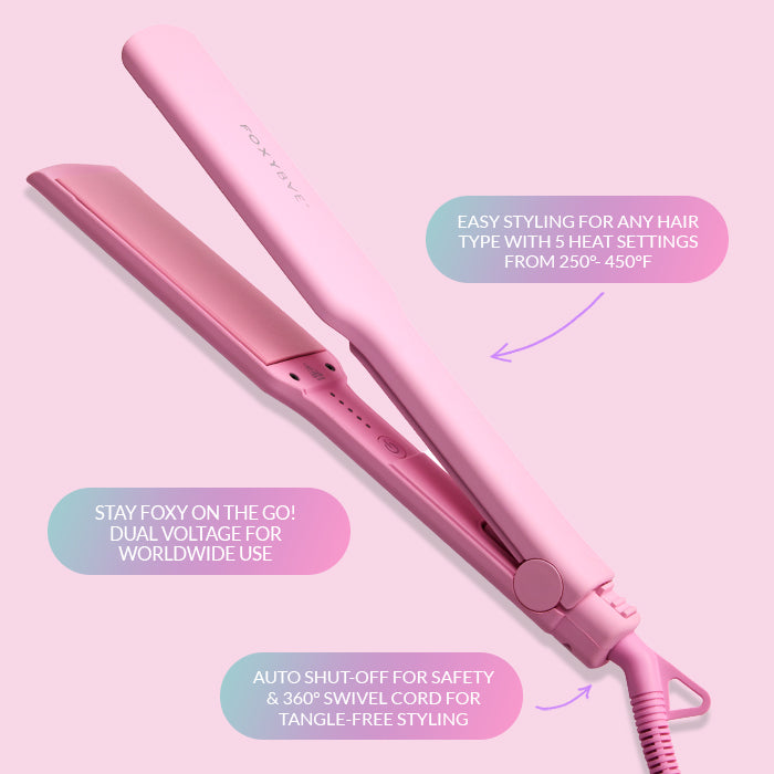 BUNDLE WOMENS HAIR CARE outlet FOXYBAE PINK BLUSH FLAT IRON